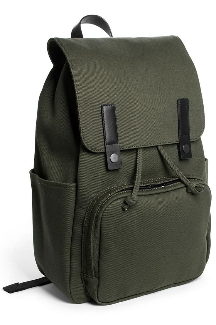 Olive Green Canvas Backpack