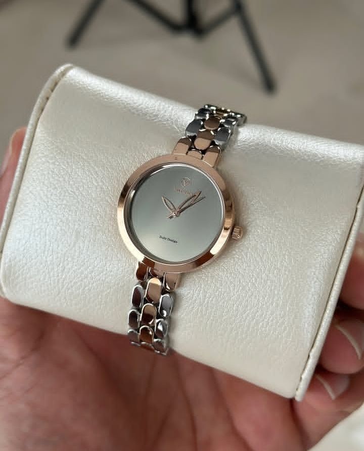 Women's Rose Gold Two-Tone Bracelet Watch with Mother of Pearl Dial