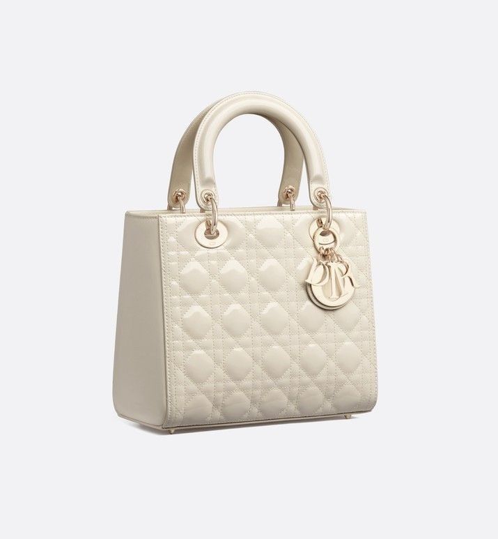 Ivory Quilted Top Handle Bag