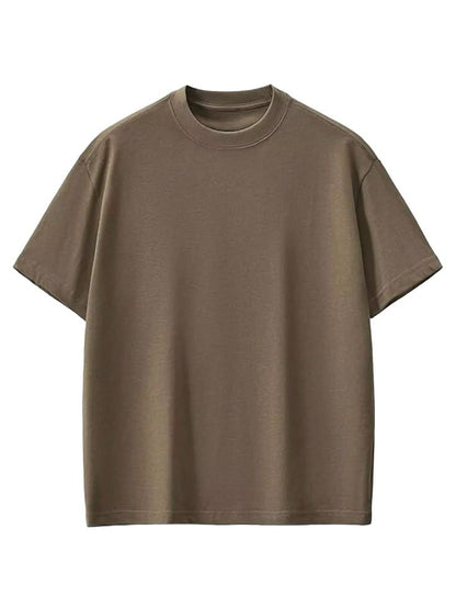 Unisex Beige Essential Crew Neck T-Shirt