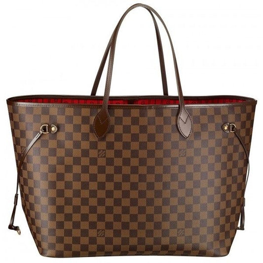 Brown Checkered Tote Bag