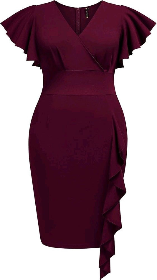 Women's Navy Blue Vintage Lace Overlay Midi Dress