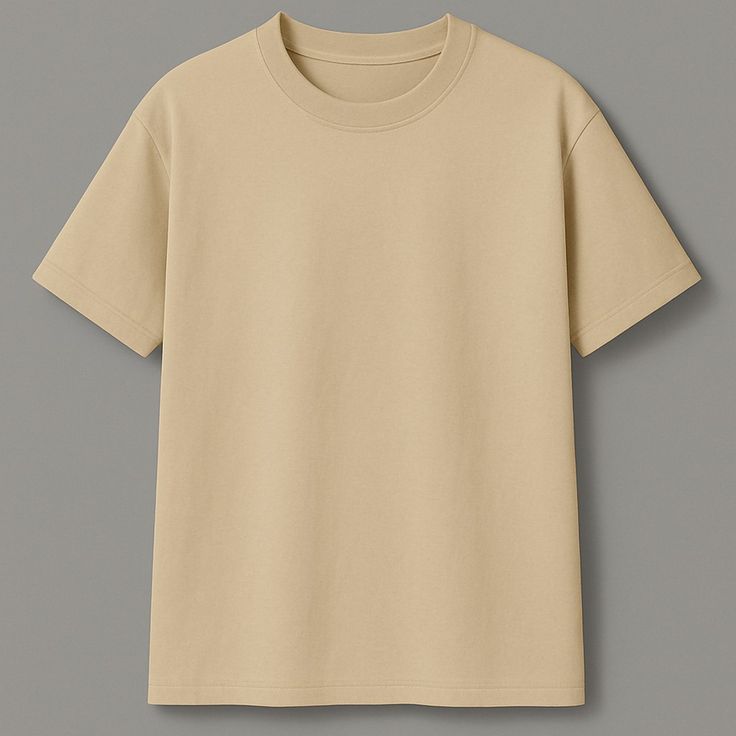 Unisex Beige Essential Crew Neck T-Shirt