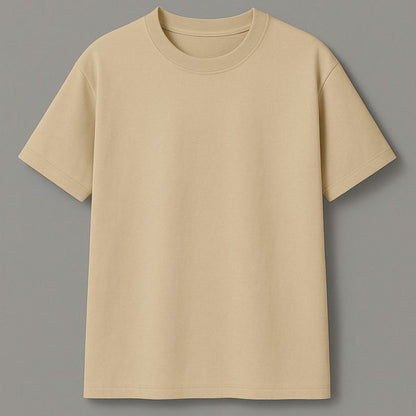 Unisex Beige Essential Crew Neck T-Shirt